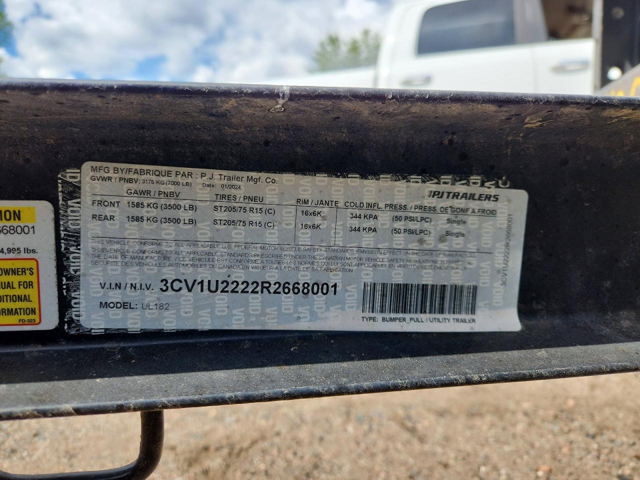 2024 Pj Trailers 2024 PJ UL182 Utility Trailer