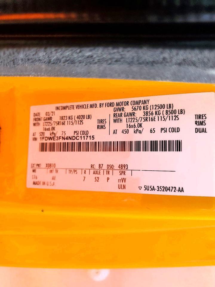 2022 Ford E350 BOX Truck