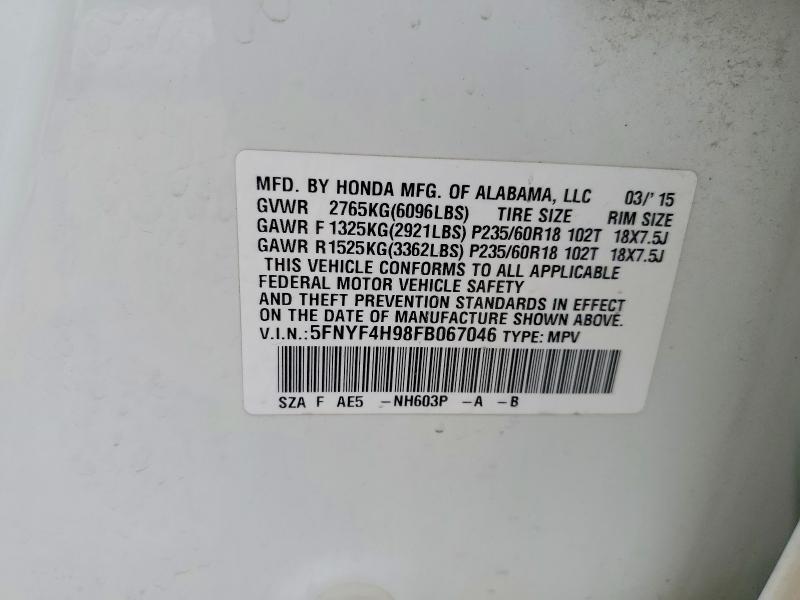 2015 Honda Pilot Touring