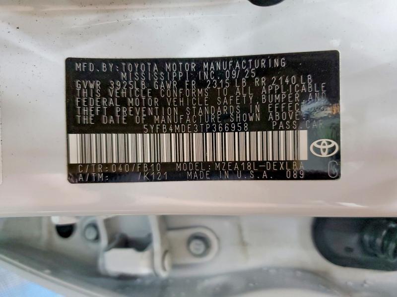2026 Toyota Corolla le