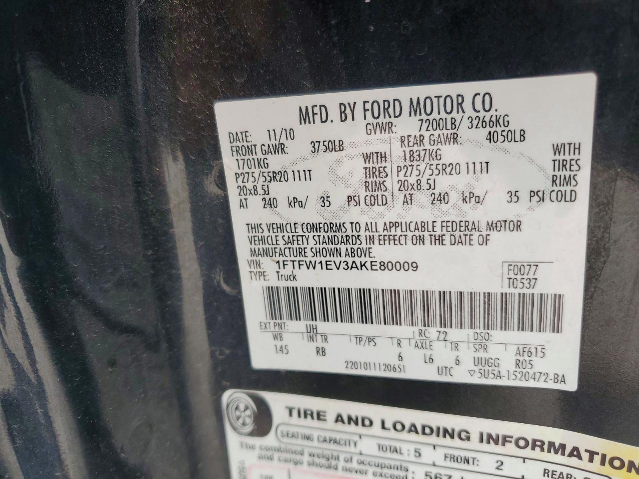 2010 Ford F150 Supercrew