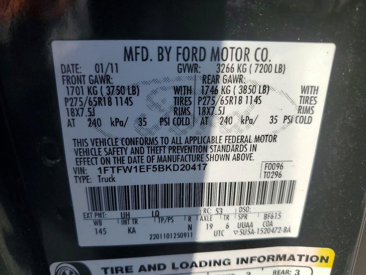 2011 Ford F150 Supercrew