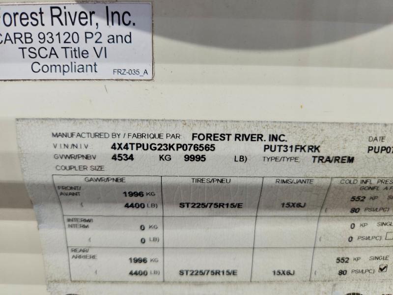 2019 Palamino Puma 2019 Forest River Puma Camper