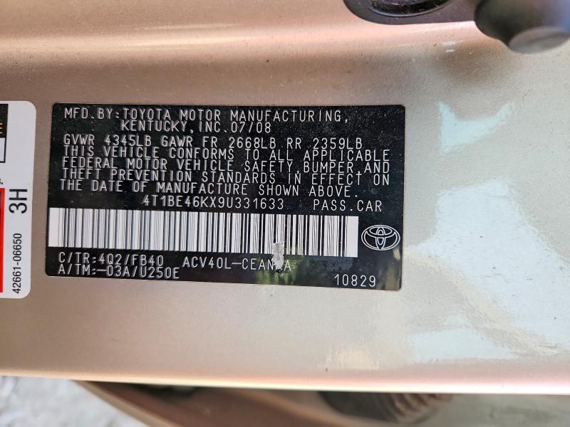 2009 Toyota Camry le