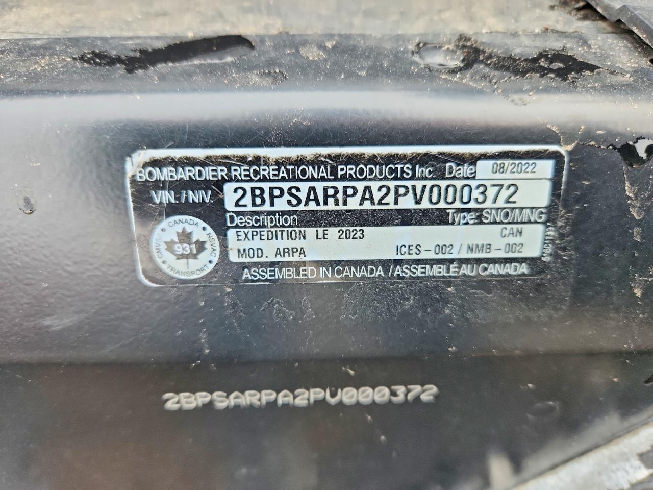 2023 Skidoo Expedition LE 900 ACE