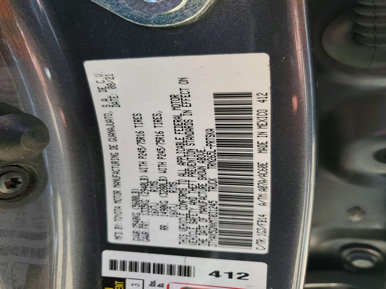 2021 Toyota Tacoma SR
