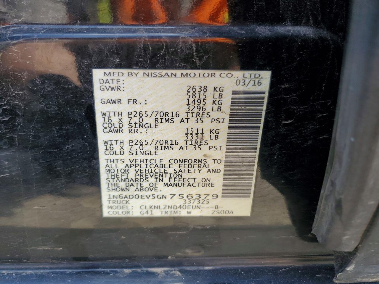2016 Nissan Frontier SV