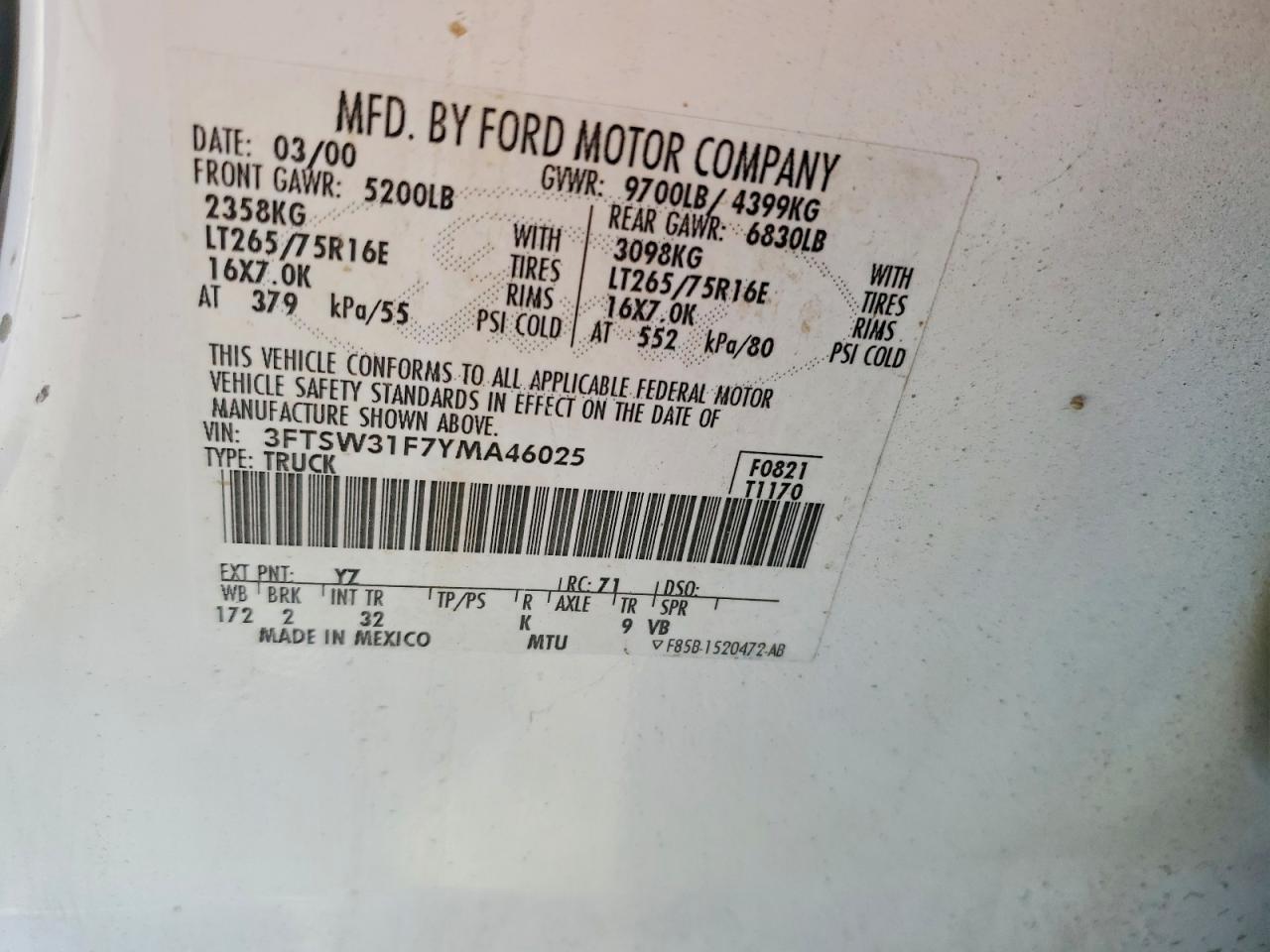 2000 Ford F350 SRW Super Duty