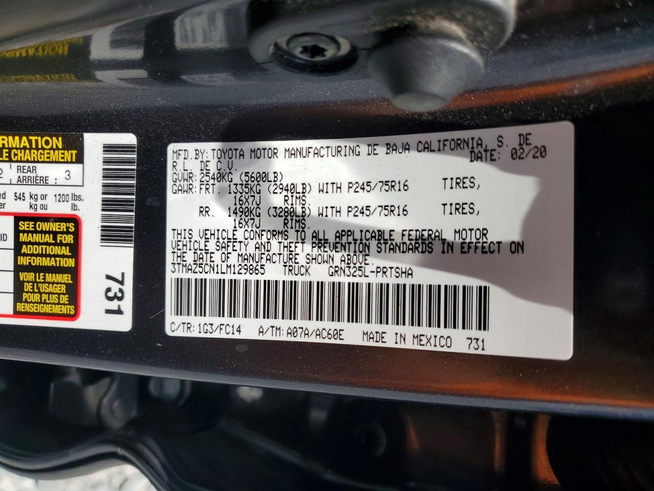 2020 Toyota Tacoma SR5 V6