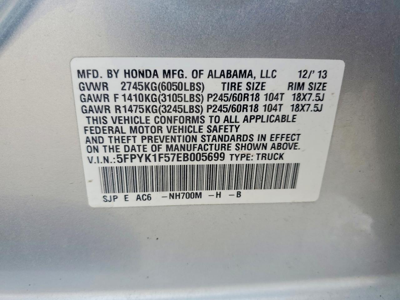 2014 Honda Ridgeline RTL