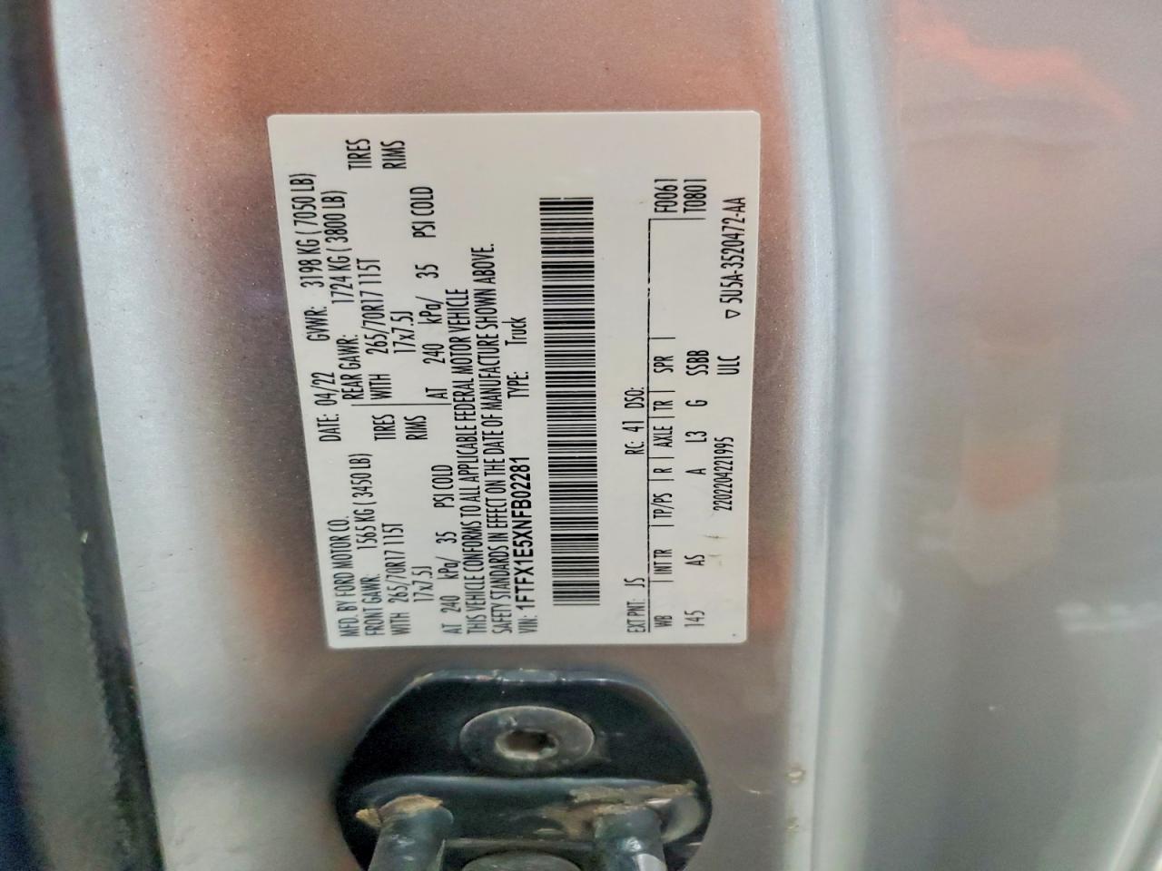 2022 Ford F150 Super Cab