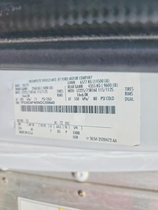 2022 Ford E450 BOX Truck