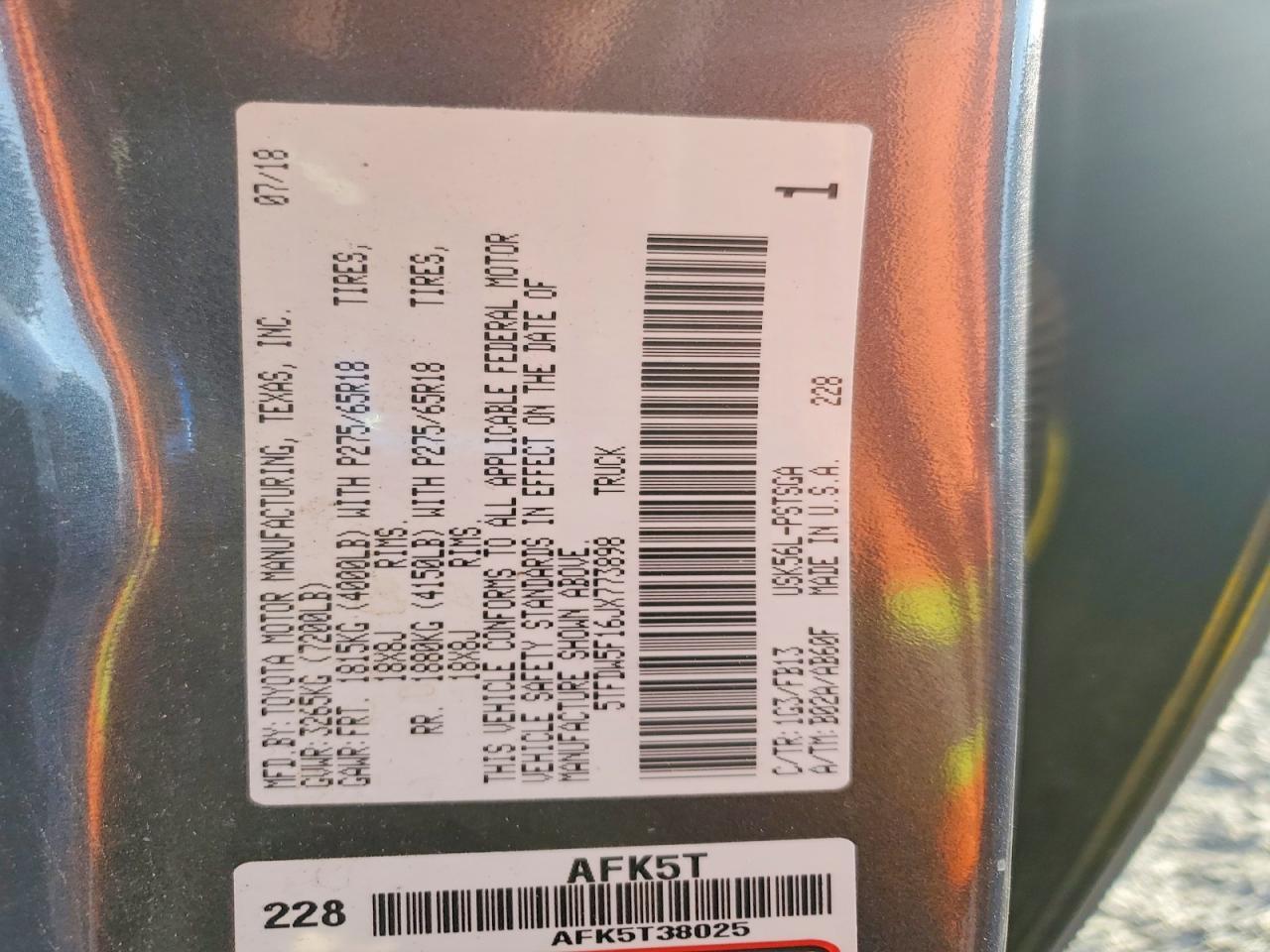 2018 Toyota Tundra Crewmax SR5
