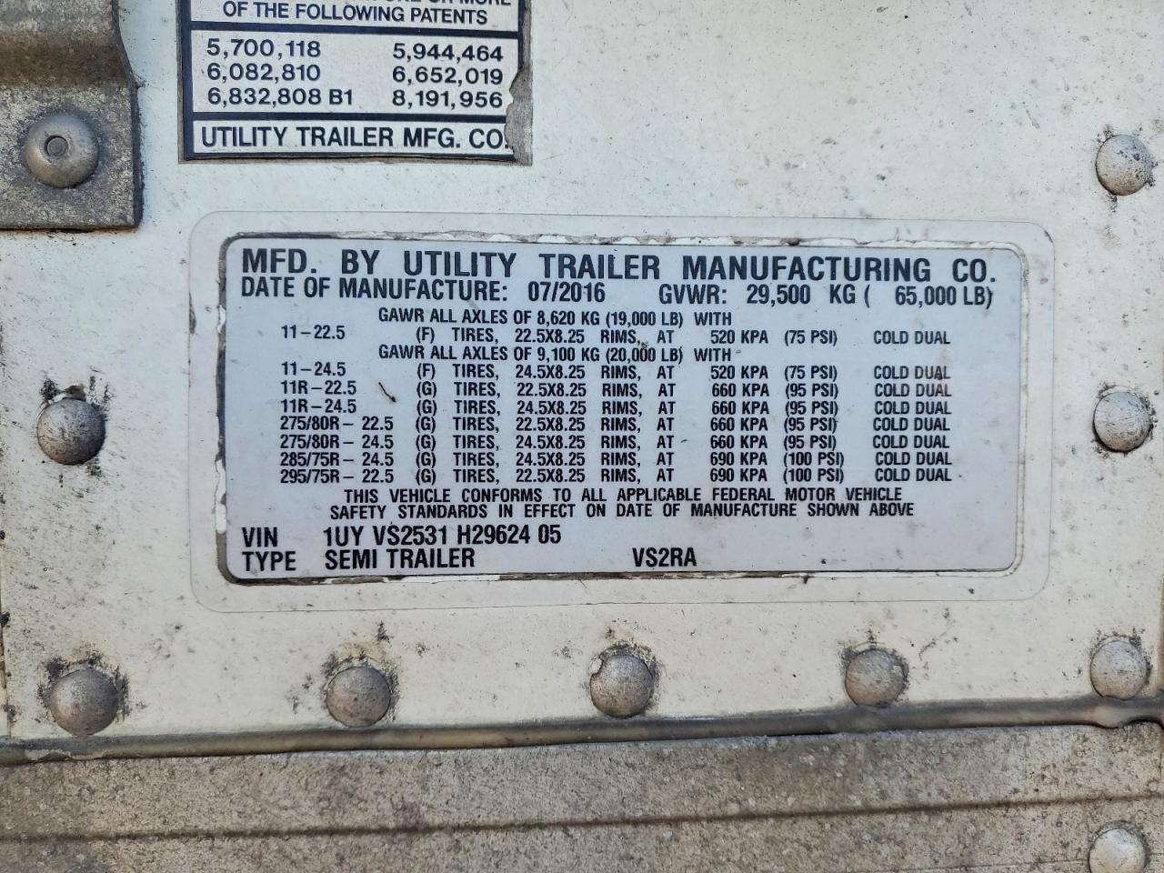 2017 Utility VS2RA Refrigerated Van Trailer
