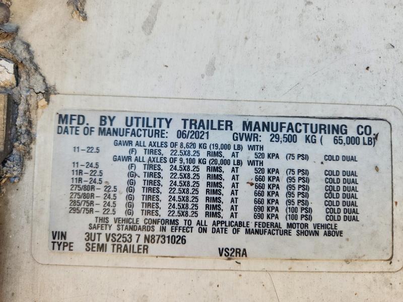 2022 Utility Vs2ra Refrigerated van Trailer