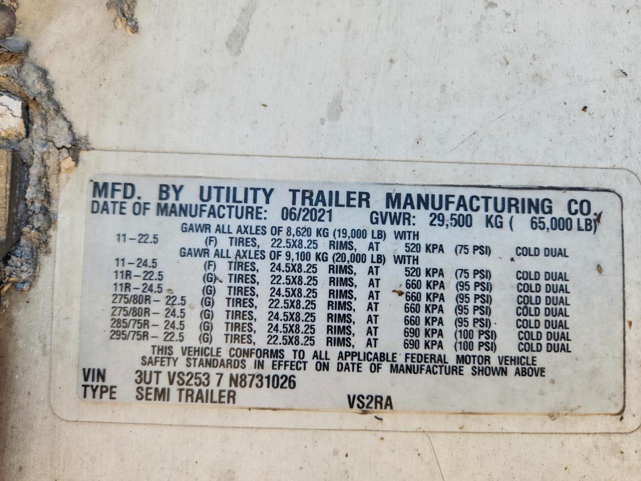 2022 Utility VS2RA Refrigerated Van Trailer