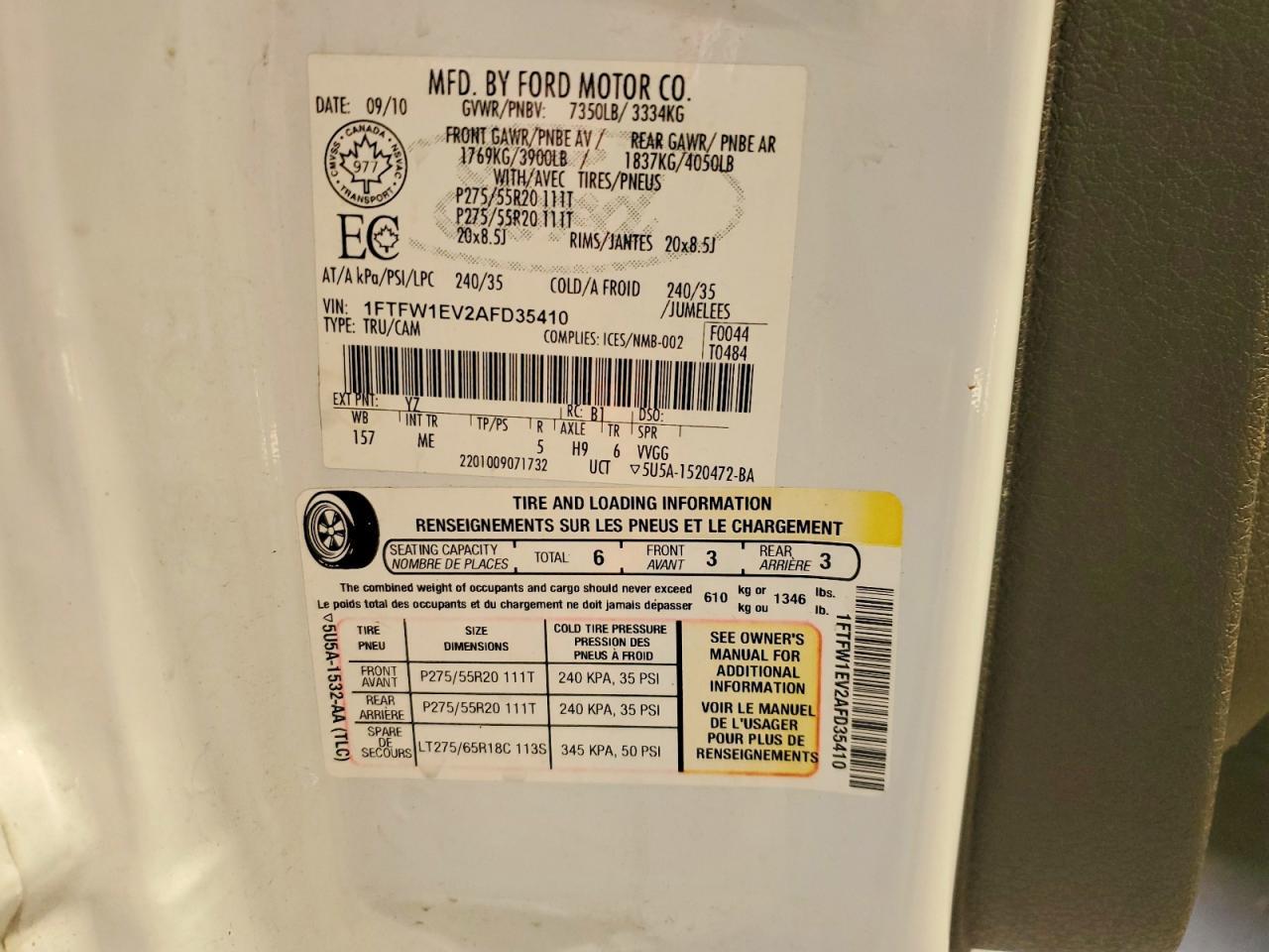 2010 Ford F150 Supercrew