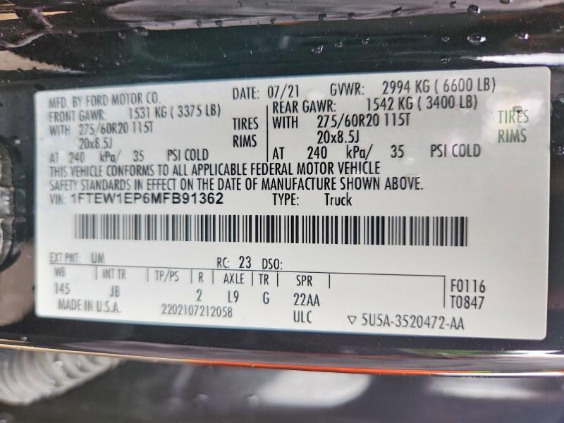 2021 Ford F150 Supercrew