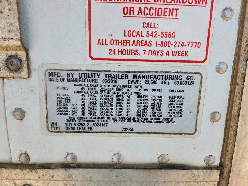 2020 Utility VS2RA Refrigerated Van Trailer