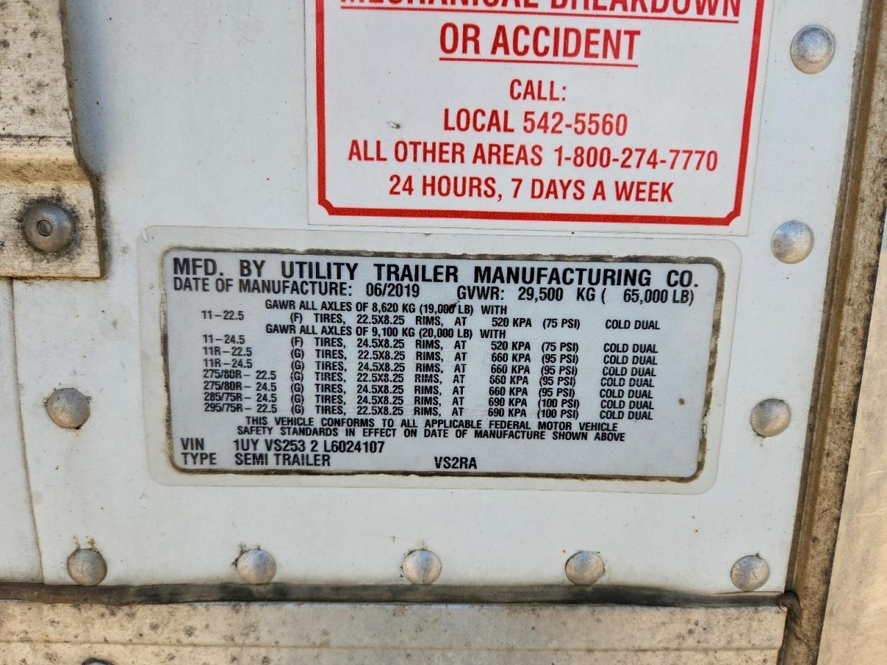 2020 Utility VS2RA Refrigerated Van Trailer