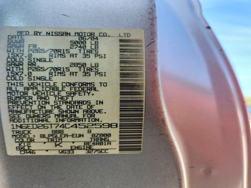 2004 Nissan Frontier King cab xe V6