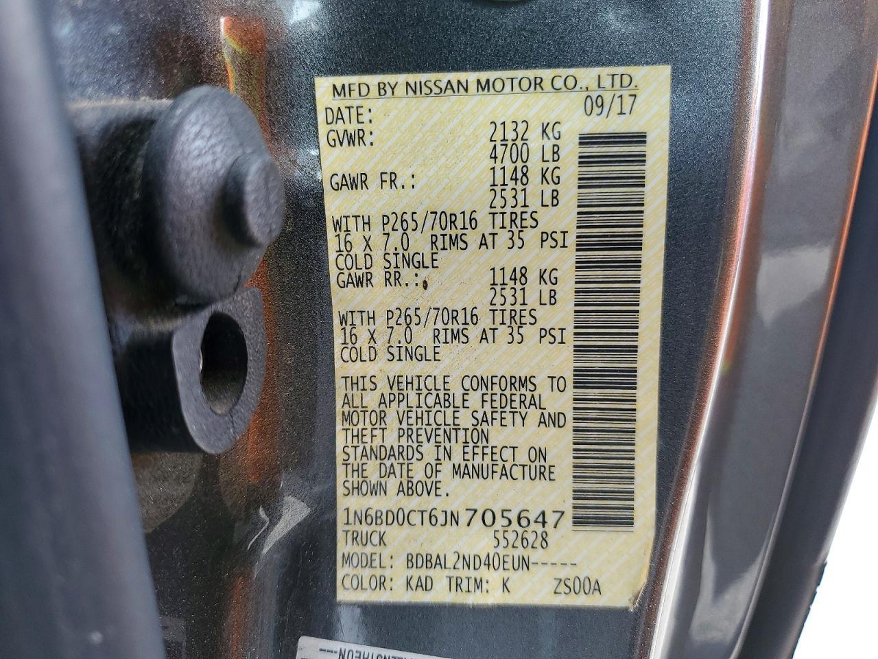 2018 Nissan Frontier SV