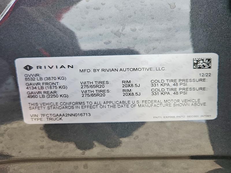 2022 Rivian R1T Adventure