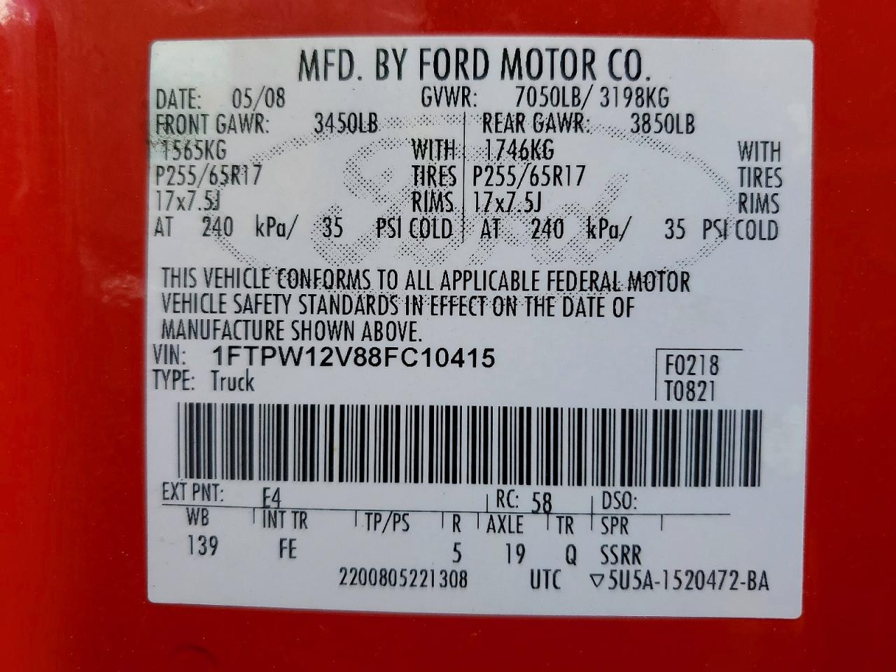 2008 Ford F150 Supercrew