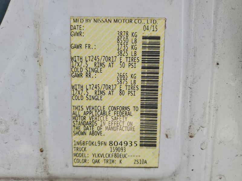 2015 Niss AN NV 1500 Utility / Service Van