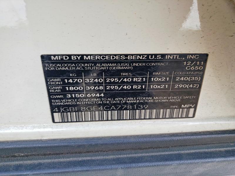 2012 Mercedes-Benz Gl 550 4matic