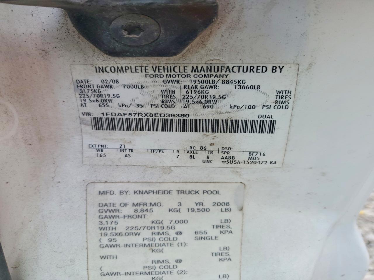 2008 Ford F550 Super Duty Dump Truck