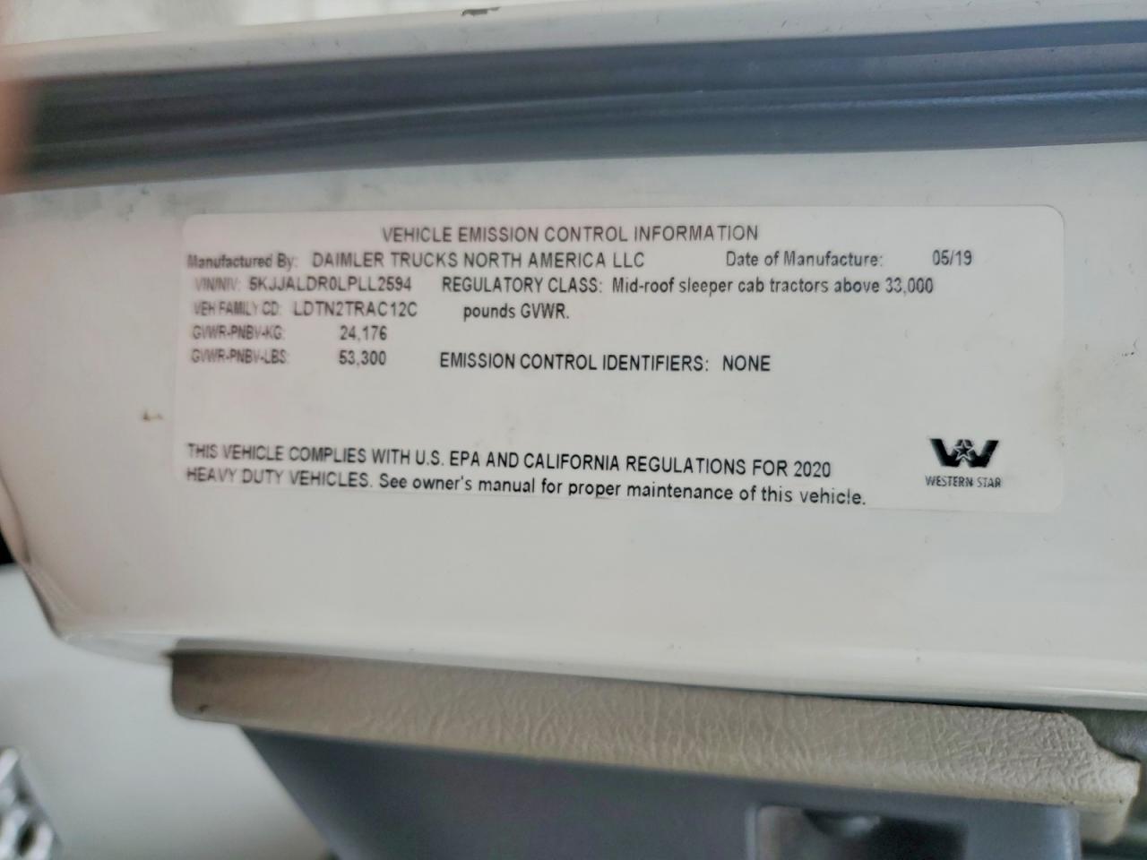 2020 Western Star 4900 Semi Truck