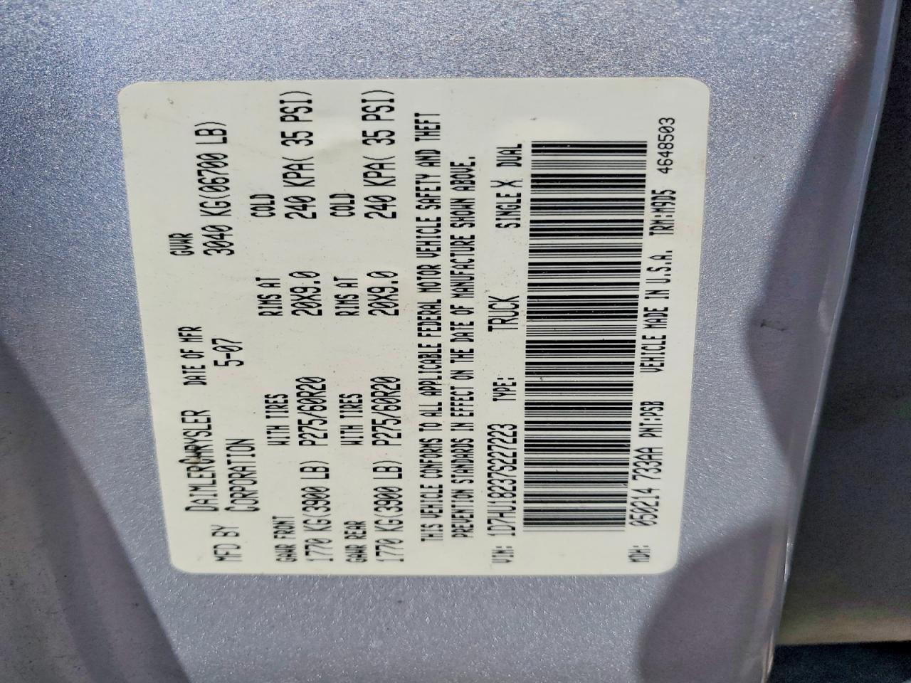 2007 Dodge RAM 1500 ST