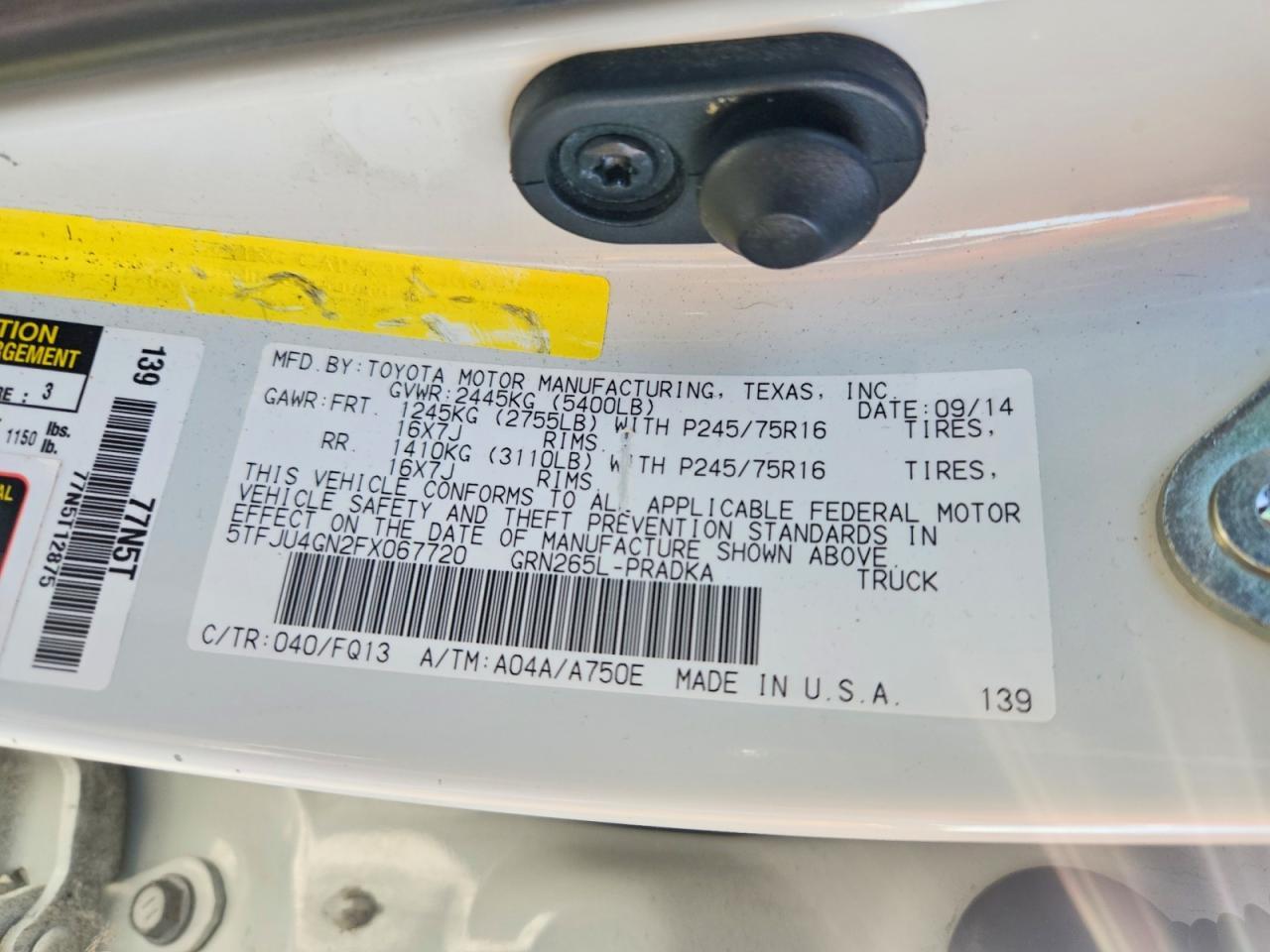 2015 Toyota Tacoma Prerunner V6