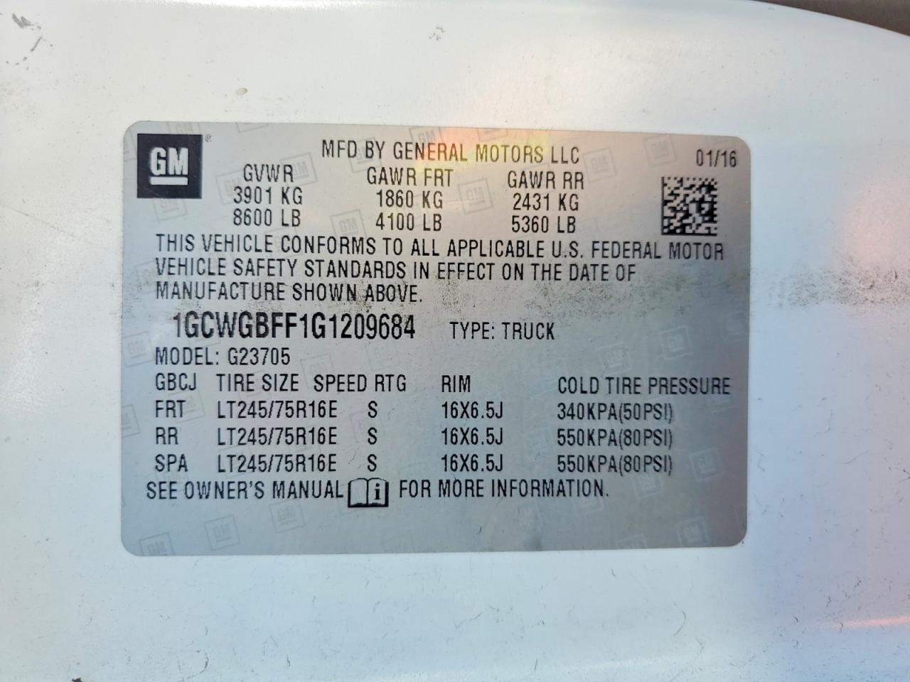 2016 Chev Rolet Express 2500 Cargo Delivery Van