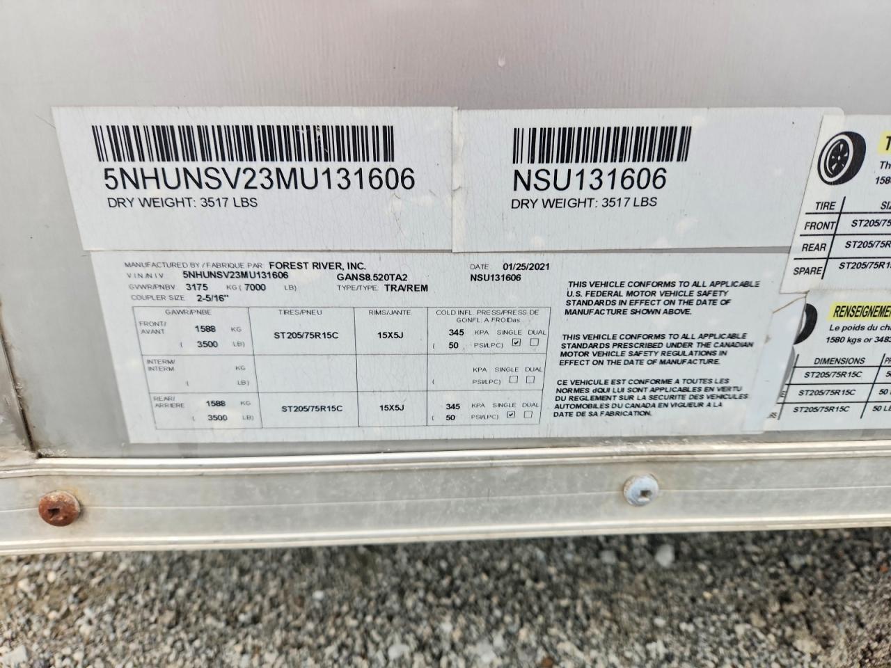 2021 Contender 2021 Forest River Enclosed Cargo Trailer