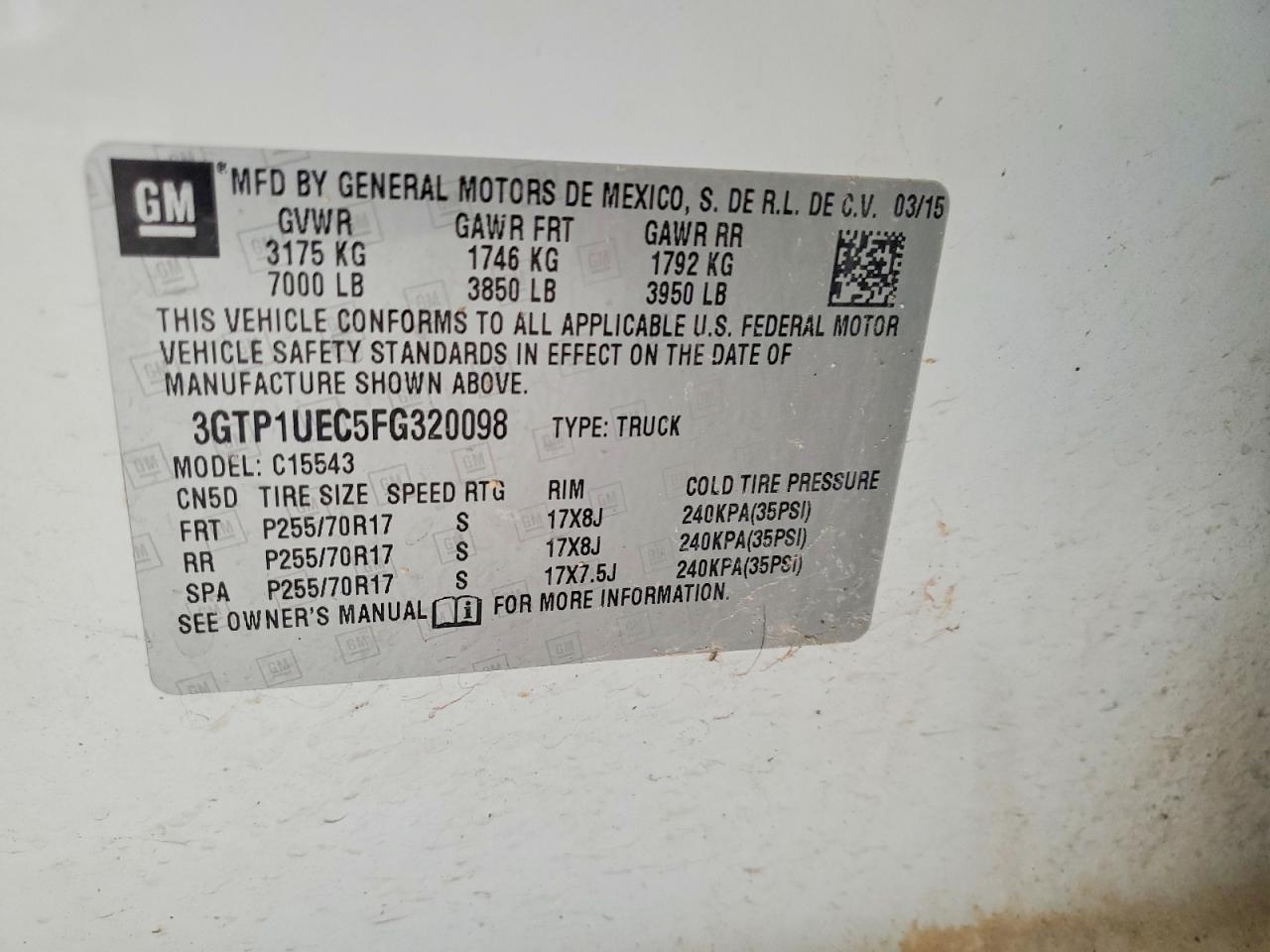 2015 GMC Sierra C1500 SLE