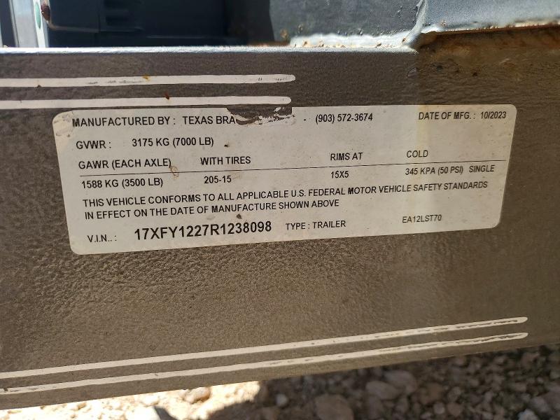 2024 Texas Bragg EA12LST70 Utility Trailer