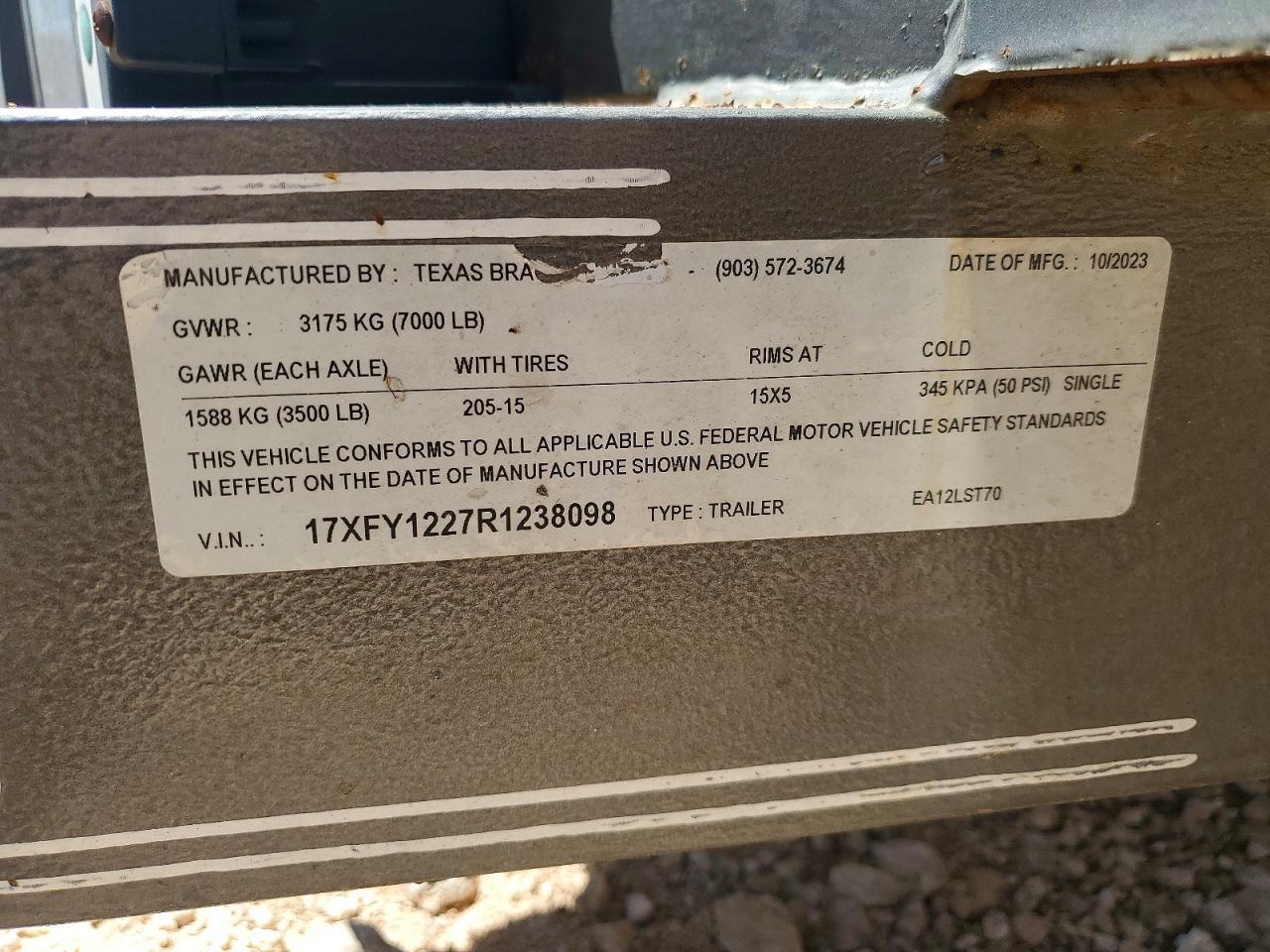 2024 Texas Bragg EA12LST70 Utility Trailer