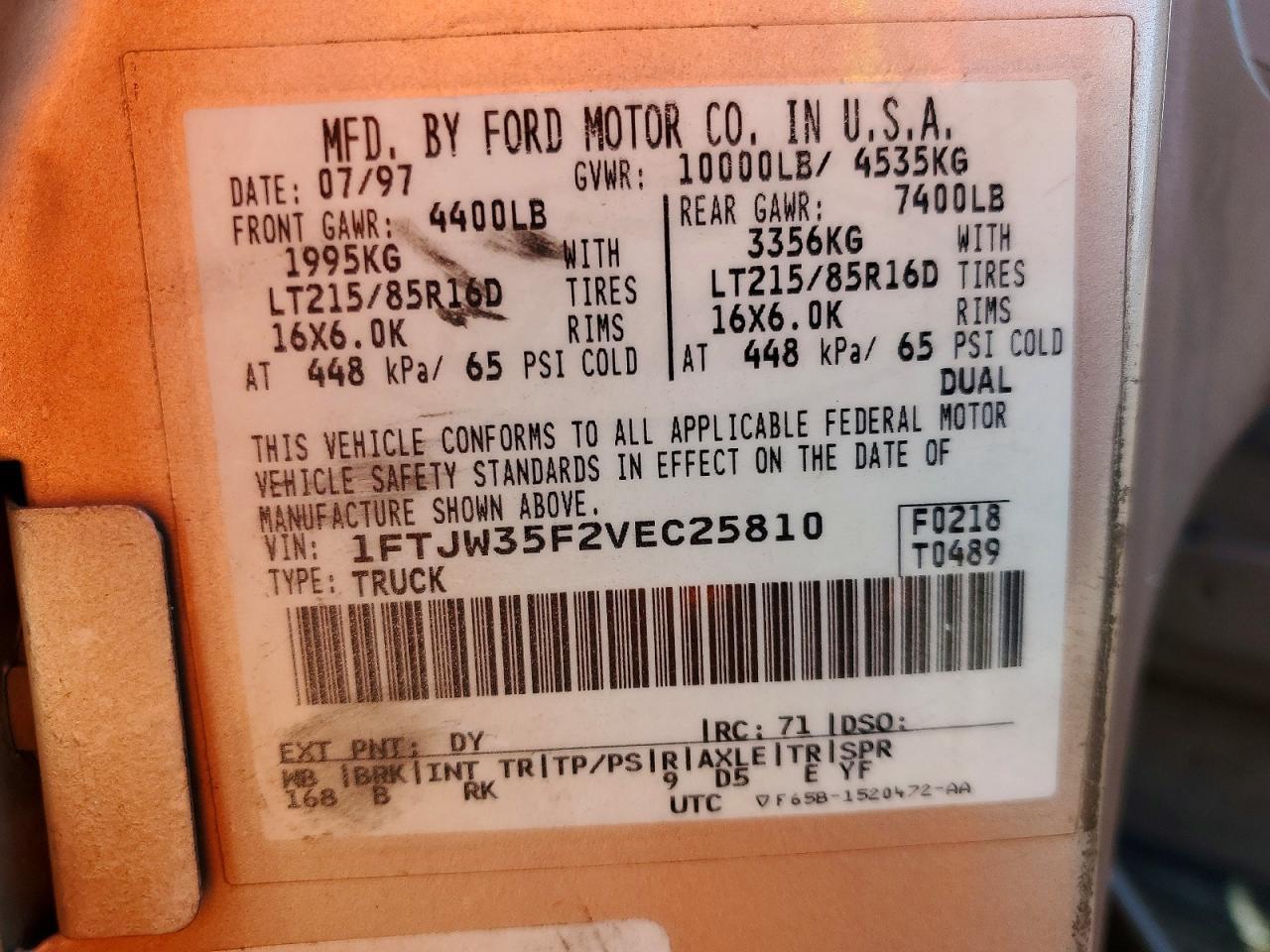 1997 Ford F350 Flatbed Truck