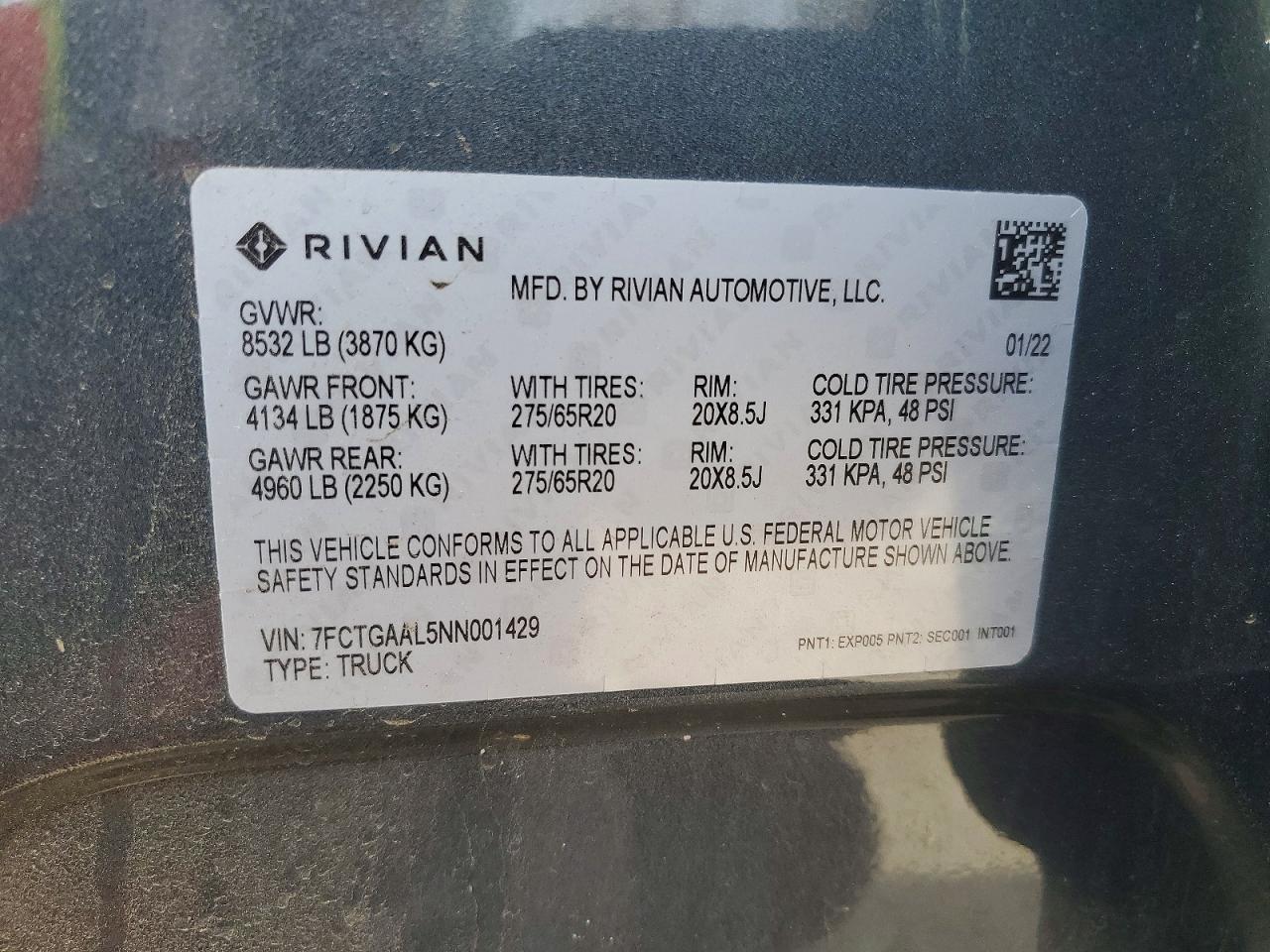 2022 Rivian R1T Launch Edition