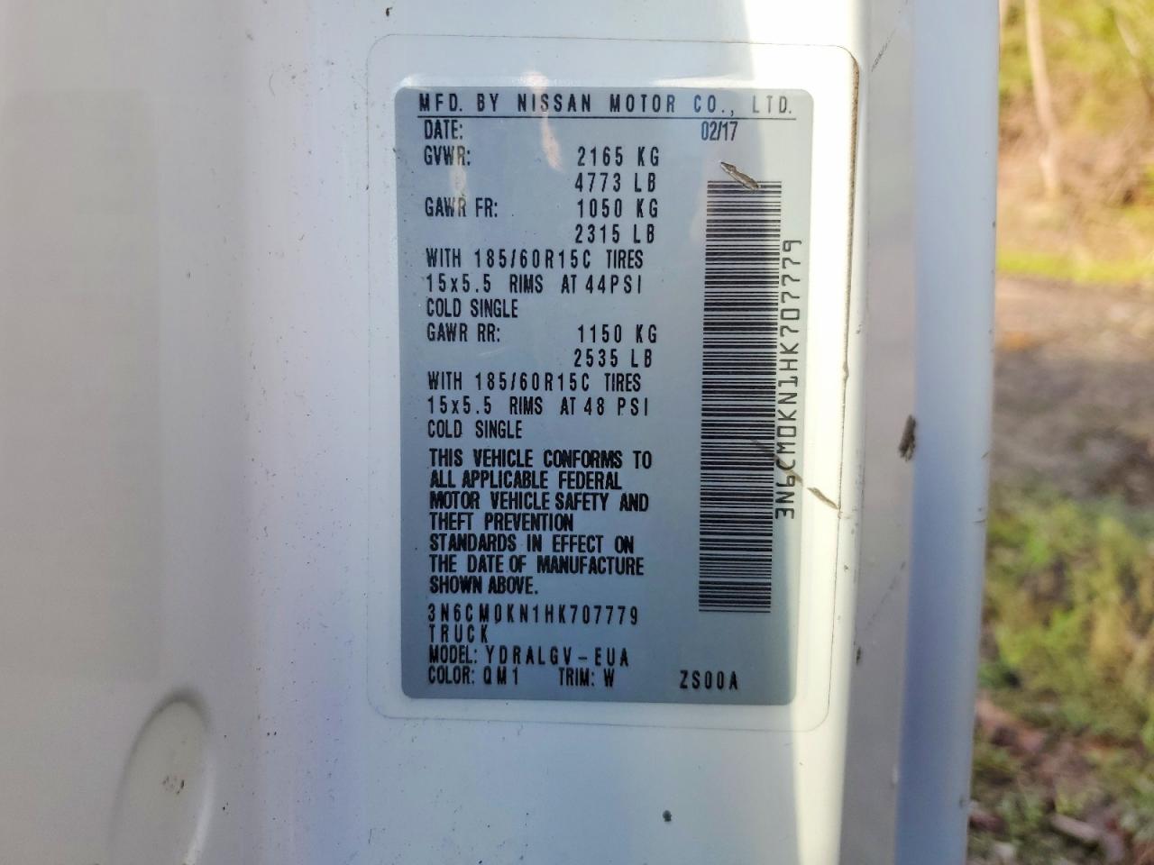2017 Niss AN NV200 Utility / Service Van
