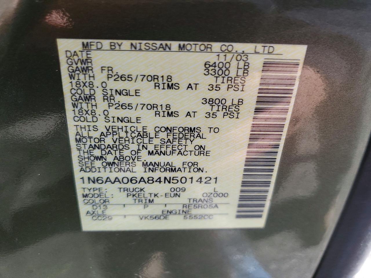 2004 Nissan Titan XE