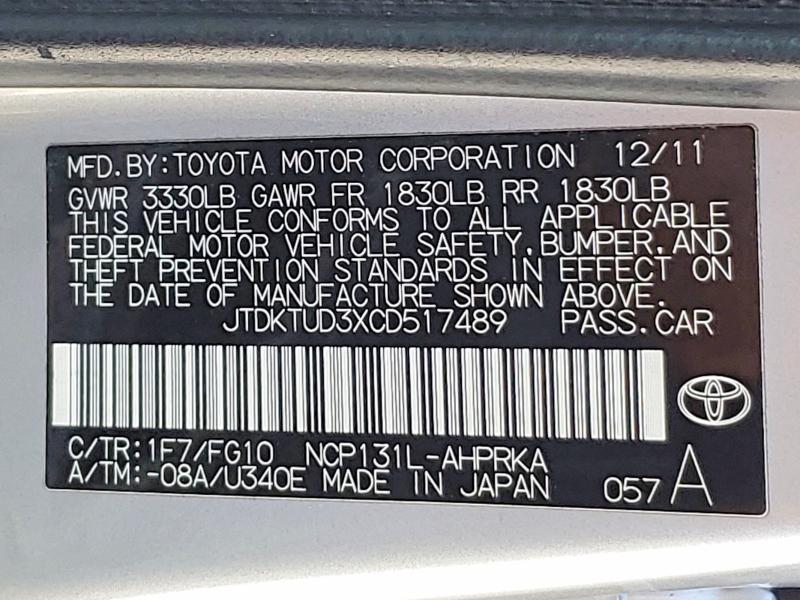 2012 Toyota Yaris 5-door le