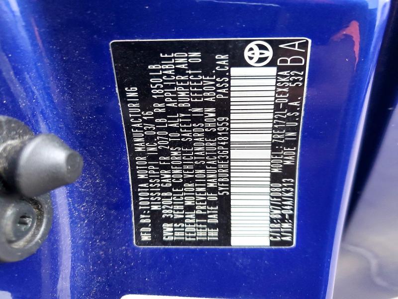 2016 Toyota Corolla s Plus