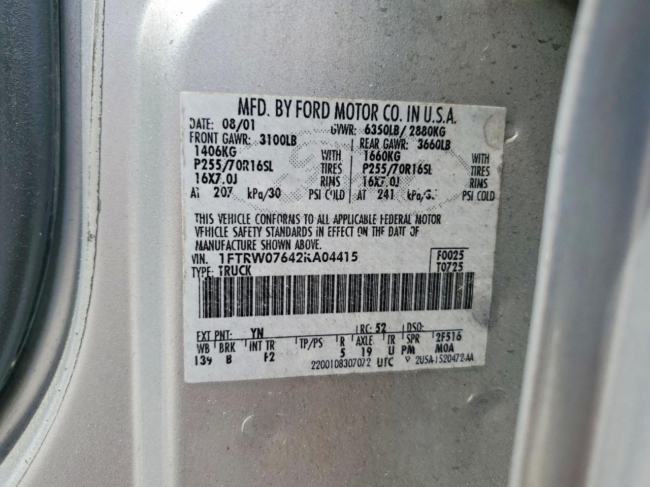 2002 Ford F150 Supercrew