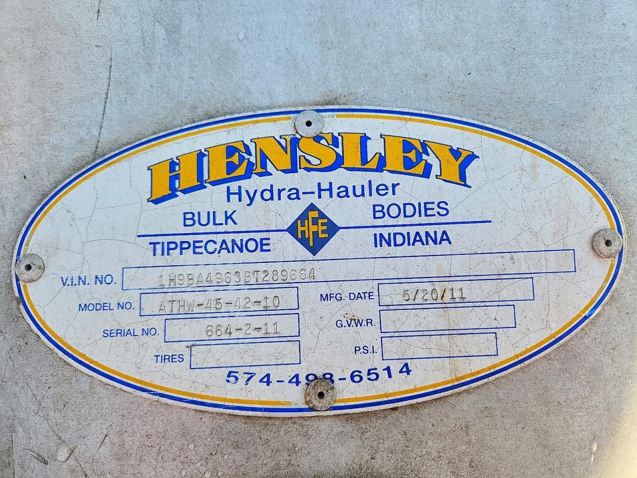 2011 Hensley Feed Delivery Trailer