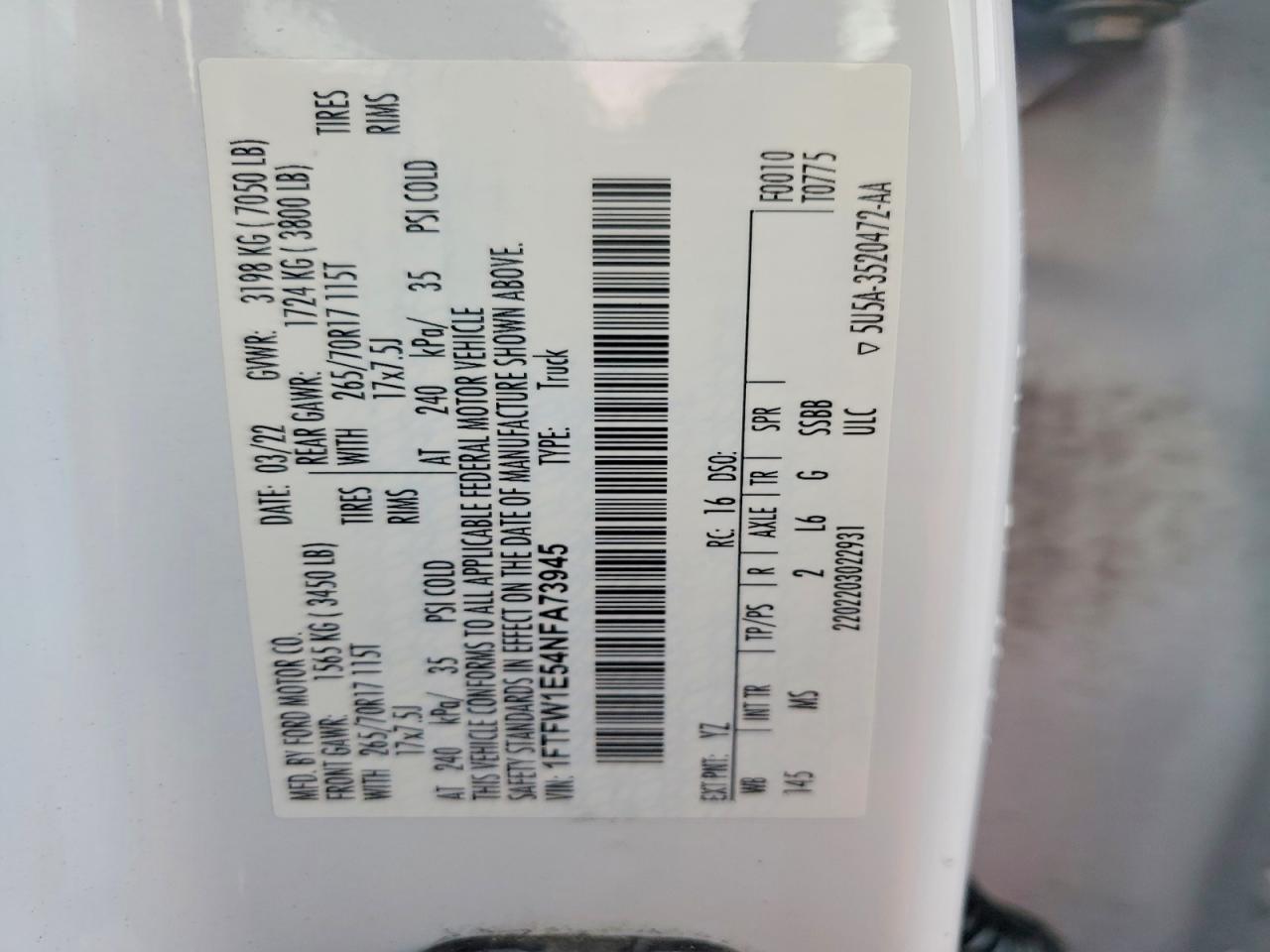 2022 Ford F150 Supercrew