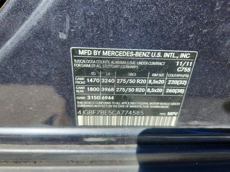 2012 Mercedes-Benz Gl 450 4matic