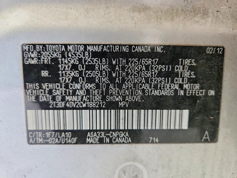 2012 Toyota Rav4 Limited